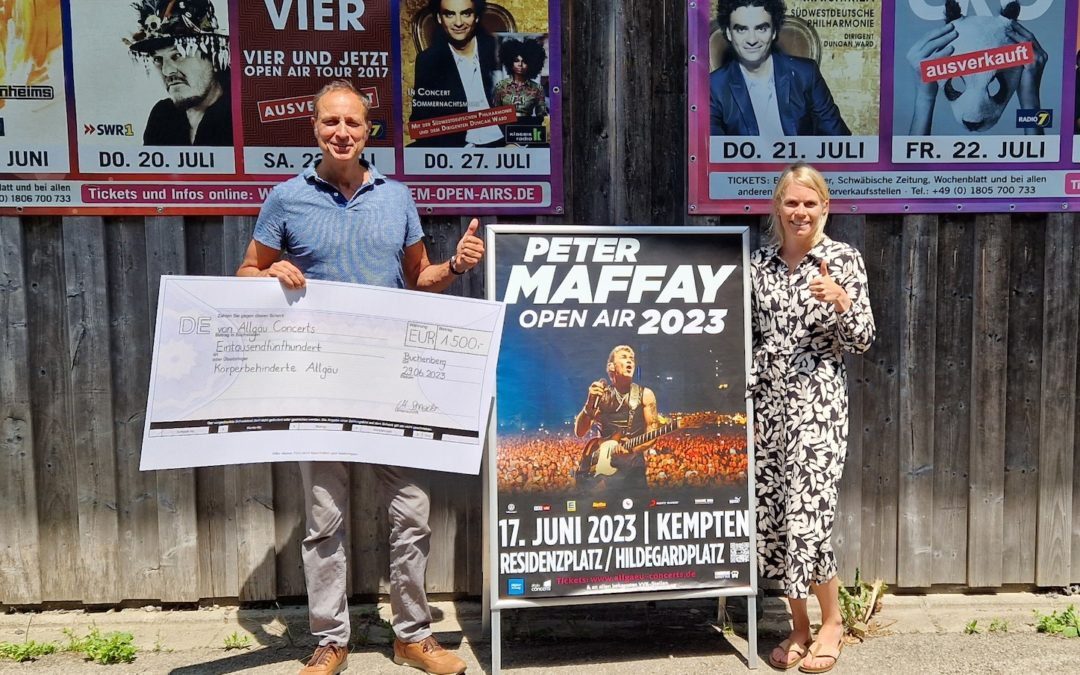 Allgäu Concerts lädt zum Peter-Maffay-Konzert ein und spendet 1.500 Euro